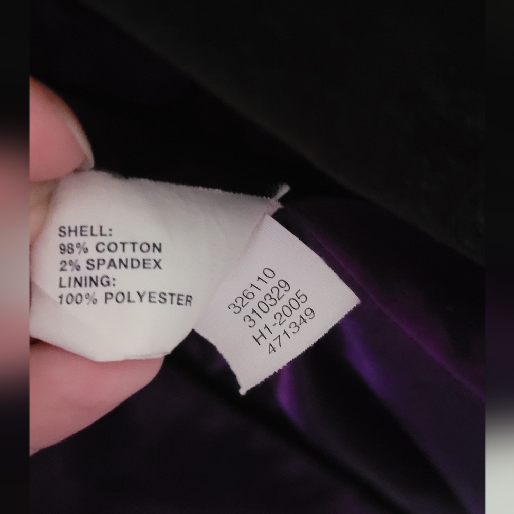 Y2K Gap Crushed Velvet Satin Lined 2 Button Blazer, Women's 6, Black & Purple - Picture 8 of 12